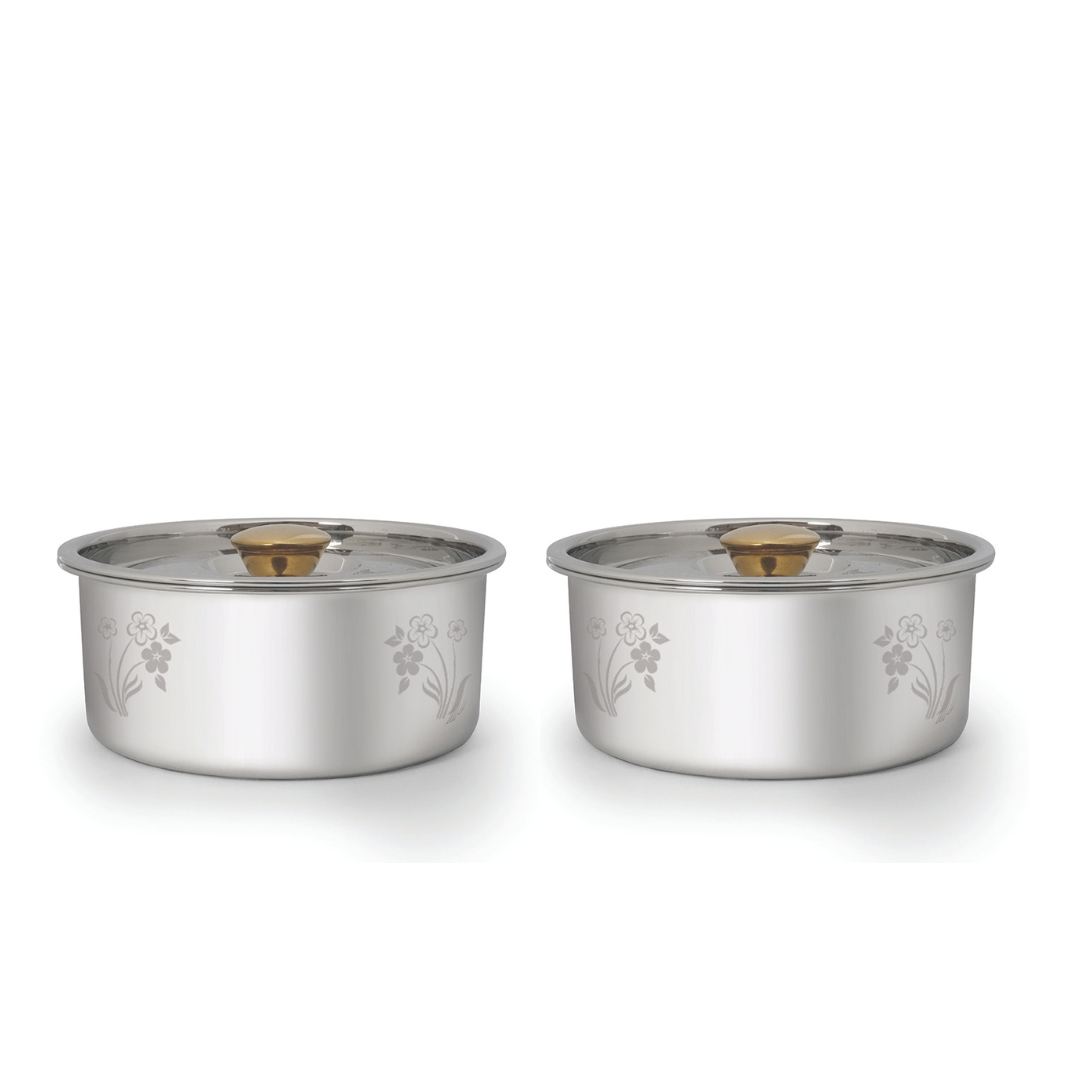 Single wall caserole  Astro Laser gold finish (set of 2)